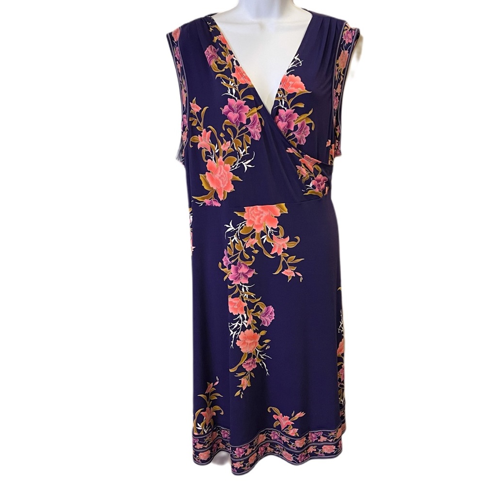 Apt. 9 purple floral sleeveless dress 2X